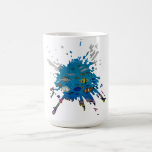 Handgemaakte kunst - ocediepte koffiemok