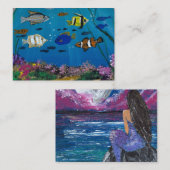 Handgemaakte kunst - ocediepte notitiekaartje (Voorkant / Achterkant)