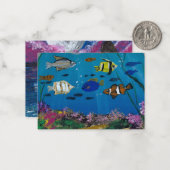 Handgemaakte kunst - ocediepte notitiekaartje (Voorkant / Achterkant in situ)