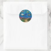 Handgemaakte kunst - ocediepte  ronde sticker (Tas)