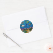 Handgemaakte kunst - ocediepte  ronde sticker (Envelop)