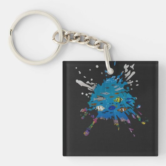 Handgemaakte kunst - ocediepte sleutelhanger (voorkant)