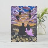 Handgemaakte Kunst – Samen bij zonsondergang Kaart (Staand voorkant)