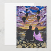 Handgemaakte Kunst – Samen bij zonsondergang Kaart (Voorkant / Achterkant)