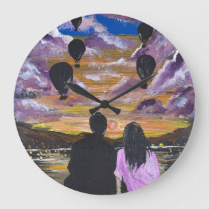 Handgemaakte Kunst – Samen Zonsondergang Grote Klok