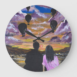 Handgemaakte Kunst – Samen Zonsondergang Grote Klok