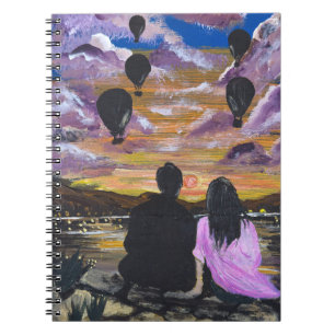 Handgemaakte Kunst – Samen Zonsondergang Notitieboek