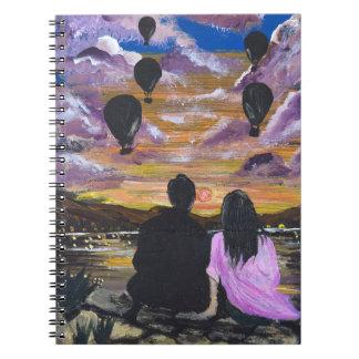 Handgemaakte Kunst – Samen Zonsondergang Notitieboek