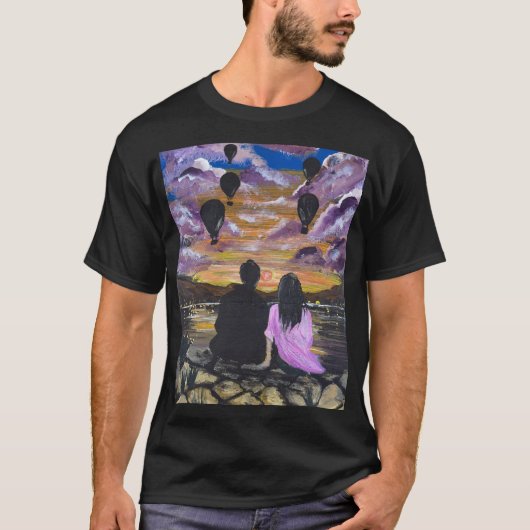 Handgemaakte Kunst – Samen Zonsondergang T-shirt (Voorkant)