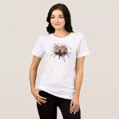 Handgemaakte Kunst – Samen Zonsondergang Tri-Blend Shirt (Voorkant volledig)