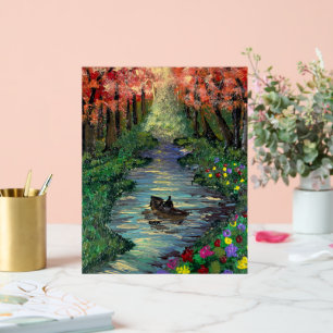 Handgemaakte kunst - Sinaasappel bomen Acryl Bord