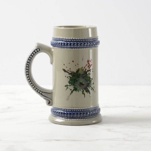 Handgemaakte kunst - Sinaasappelbomen Bierpul (Links)