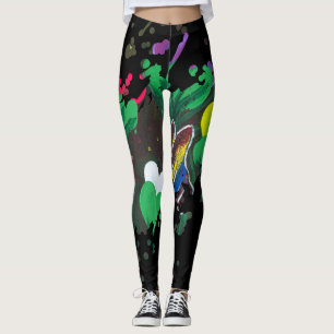 Handgemaakte kunst - Vlinderbloesem Leggings