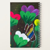 Handgemaakte kunst - Vlinderbloesem Notitieboek (Achterkant)