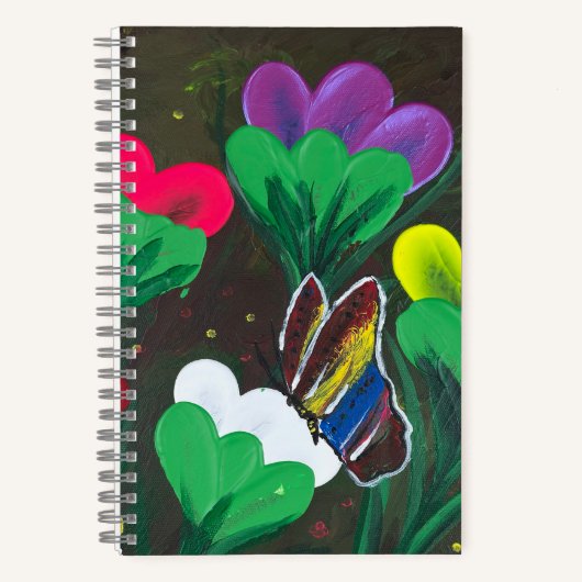 Handgemaakte kunst - Vlinderbloesem Notitieboek (Voorkant)