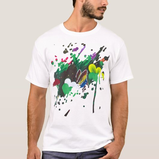 Handgemaakte kunst - Vlinderbloesem T-shirt (Voorkant)