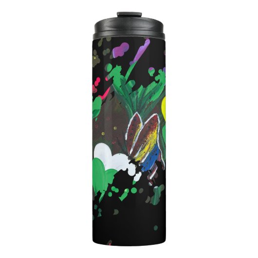 Handgemaakte kunst - Vlinderbloesem Thermosbeker (Voorkant)