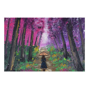 Handgemaakte kunst-wandelen alleen perfect poster