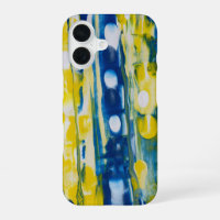 handgemaakte kunstwerk/Blauw en geel