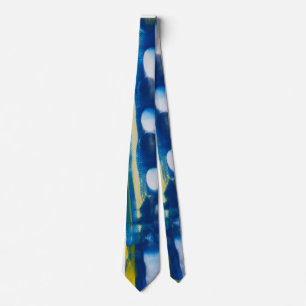 handgemaakte kunstwerk/Blauw en geel Stropdas