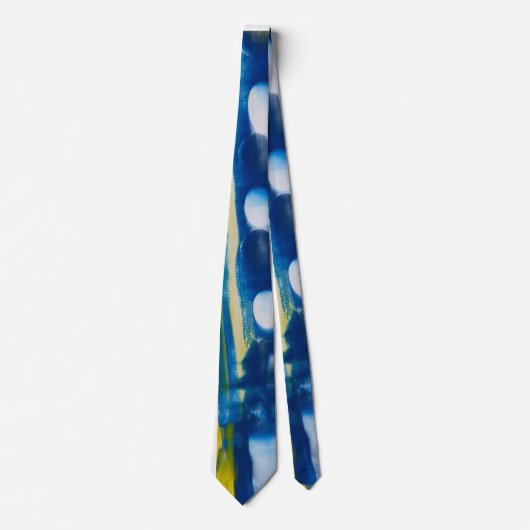 handgemaakte kunstwerk/Blauw en geel Stropdas (Voorkant)
