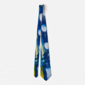 handgemaakte kunstwerk/Blauw en geel Stropdas (Achterkant)