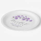 Handgemaakte Lavendel Lelie Bruiloftsshower Papier Papieren Bordje (Gekanteld)