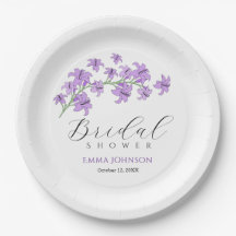 Handgemaakte Lavendel Lelie Bruiloftsshower Papier