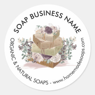Handgemaakte Lavendel Roos Spa Soja Zeep Ronde Sticker
