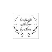 Handgemaakte lavendelharten krans rubber stempel (Afrduk)