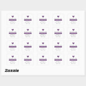 Handgemaakte lavendelzeep paarse hart vierkante sticker (Vel)