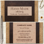 Handgemaakte leder- en tapedrive voor het opladen visitekaartje