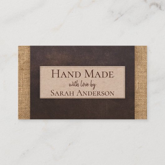 Handgemaakte leder- en tapedrive voor het opladen visitekaartje (Voorkant)