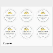 Handgemaakte Lemon Scrub Organic Skincare Jar Ronde Sticker (Vel)