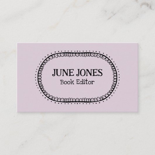 Handgemaakte Lettertype Wonky Tekst Chic Custom Wh Visitekaartje (Voorkant)