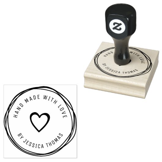 Handgemaakte liefde gepersonaliseerde rubberen ste rubberstempel (Gestempeld)