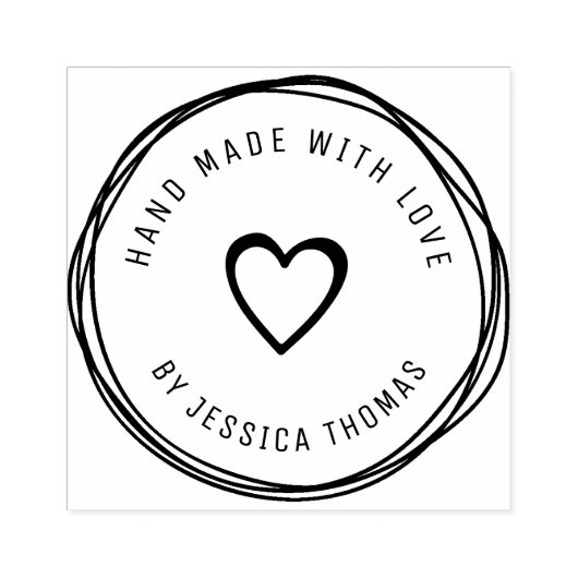 Handgemaakte liefde gepersonaliseerde rubberen ste rubberstempel (Afrduk)