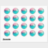 Handgemaakte liefde pastel holografische glitter c ronde sticker (Vel)