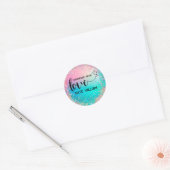 Handgemaakte liefde pastel holografische glitter c ronde sticker (Envelop)