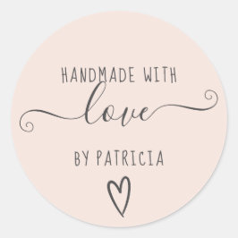 Handgemaakte liefde typografie minimalistisch blus ronde sticker