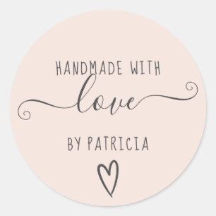 Handgemaakte liefde typografie minimalistisch blus ronde sticker