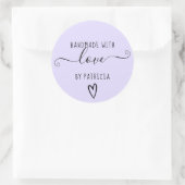 Handgemaakte liefde typografie minimalistisch paar ronde sticker (Tas)