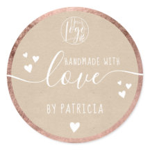 Handgemaakte liefdesscript logo harten roze goud k