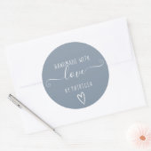 Handgemaakte liefdestypografie minimalistisch stof ronde sticker (Envelop)