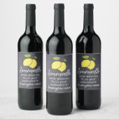 Handgemaakte Limoncello krijtbord look hoge fles Wijn Etiket (Flessen)