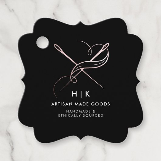 Handgemaakte Logo | Roos Gold Product Hang Label (Voorkant)