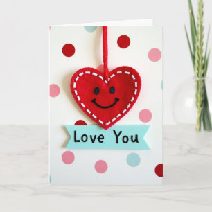 Handgemaakte 'Love You' Hartkaart Kaart