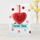 Handgemaakte 'Love You' Hartkaart Kaart (Gele Bloem)