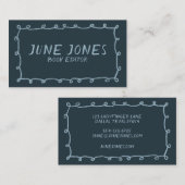 Handgemaakte Lussen Doodle Whimsical Inky Brushstr Visitekaartje (Voorkant / Achterkant)