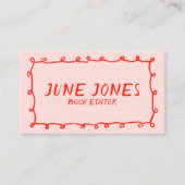 Handgemaakte Lussen Doodle Whimsical Inky Chique R Visitekaartje (Voorkant)